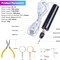 Electric Drill, 74Pcs Hand Drill with 3-Jaw Clamp-Applicable to A Larger Drilling Range (0-3mm), Keychain Making Kit, Jewelry Making Kit, Grip Nose Pliers, Jewelry tools, for Resin